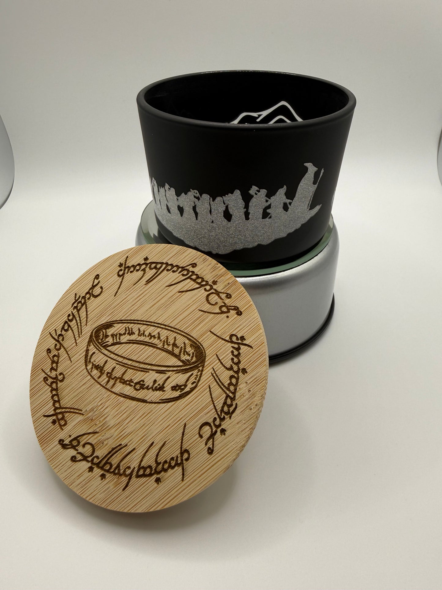 Custom etched tea light holder