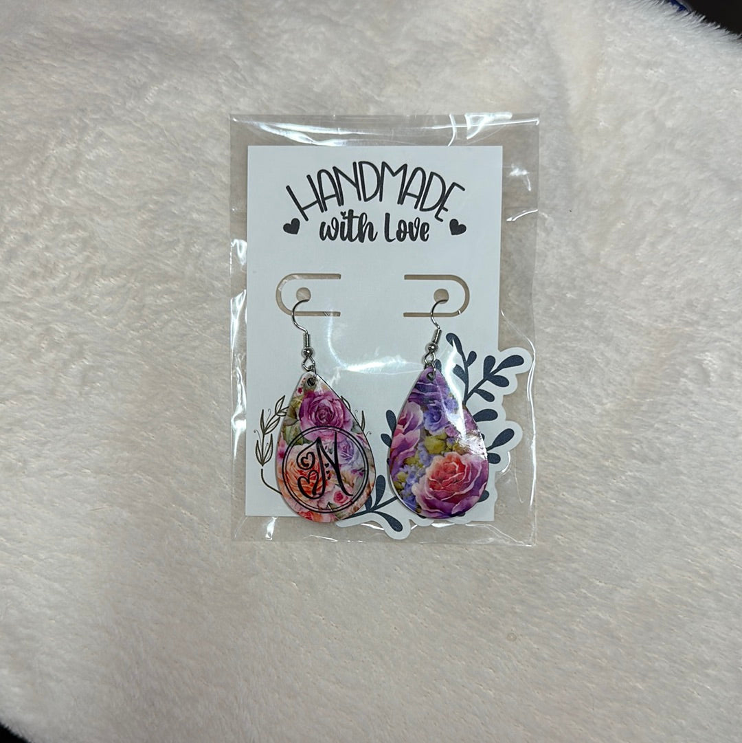 Watercolor Floral Drop Earrings